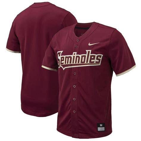 men's nike garnet florida state seminoles replica full-button baseball jersey|fsu white baseball jersey.